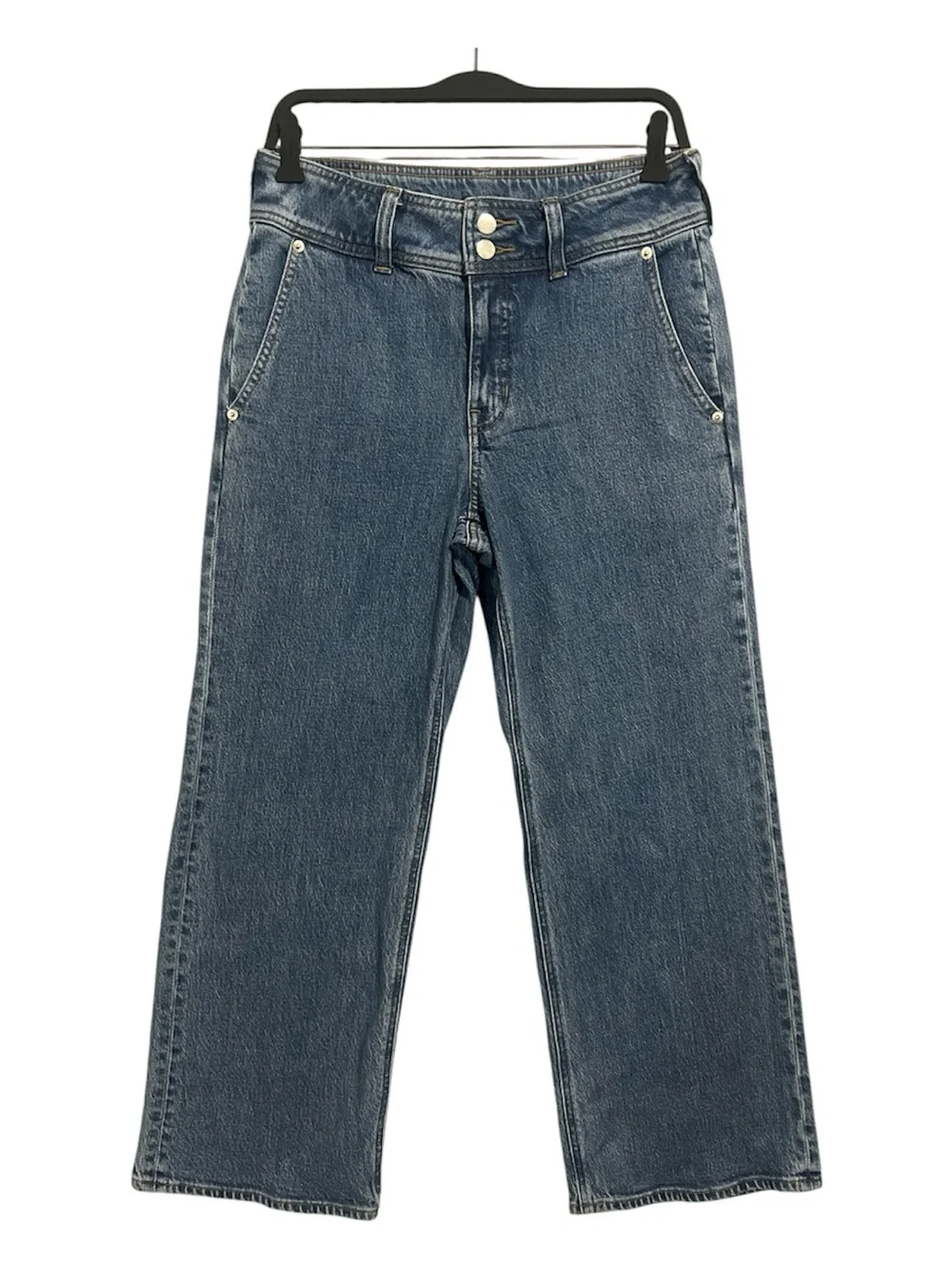 J.Crew Jean Women’s 26 Blue Slim Wide With Stacked Buttons Denim CH884